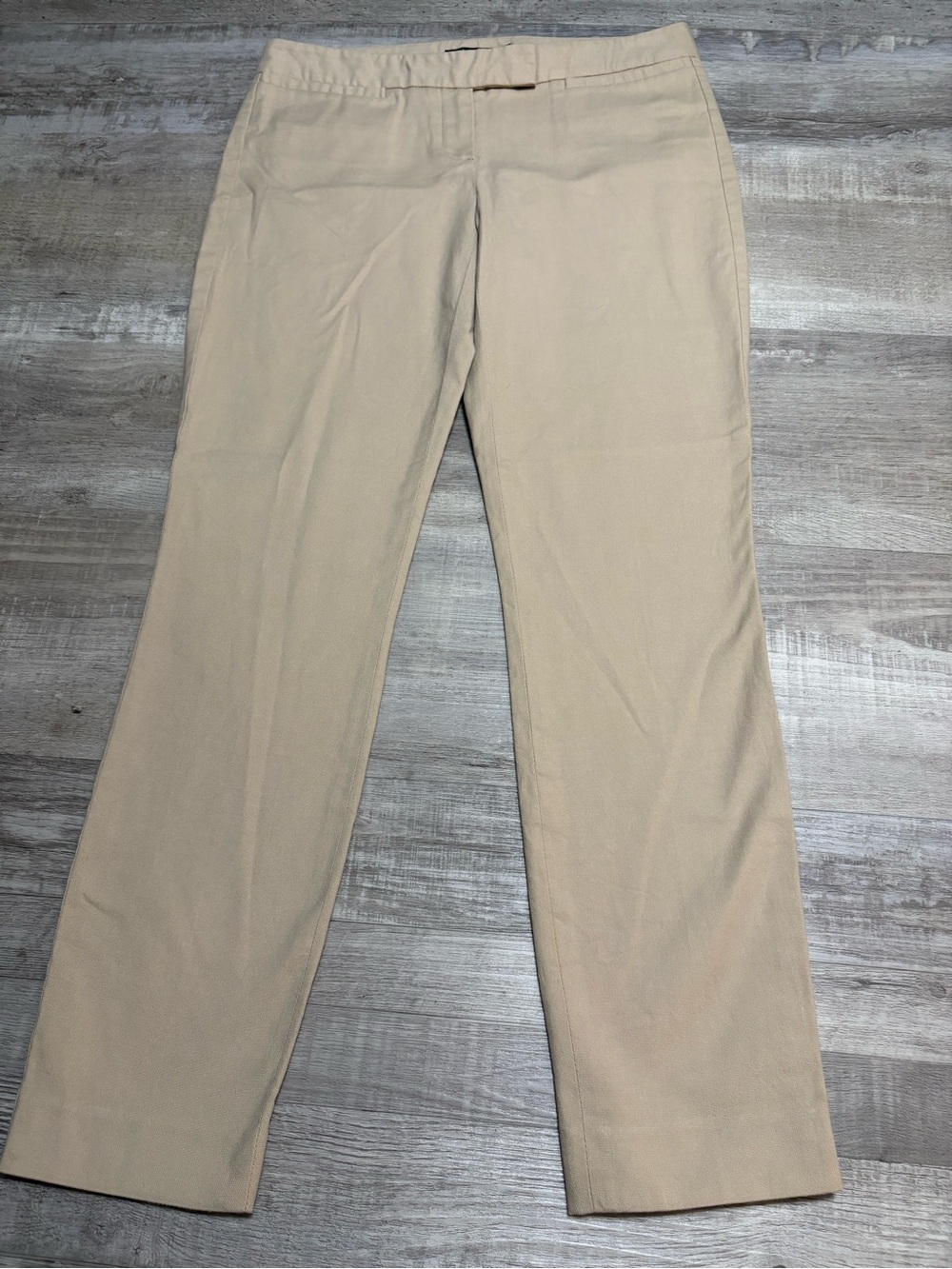 Theory Straight-Leg Pants in Light Beige